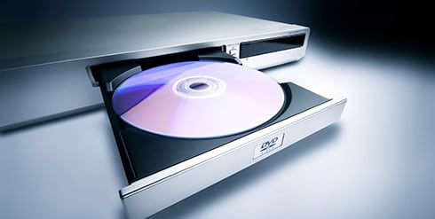 DVDが入ったDVDプレイヤー